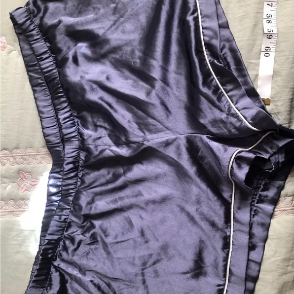 INC INTERNATIONAL CONCEPTS Sz L Satin Notch-Collar Shorts Pajamas Set Blue - Picture 7 of 7